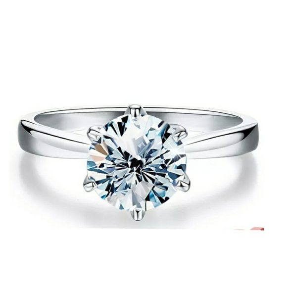 Certified 1ct t.w. Moissanite Diamond Solitaire Engagement